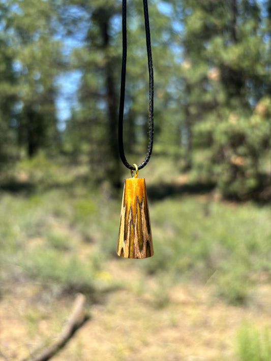 “Cholla” Cactus Pendant w/ Crushed Turquoise
