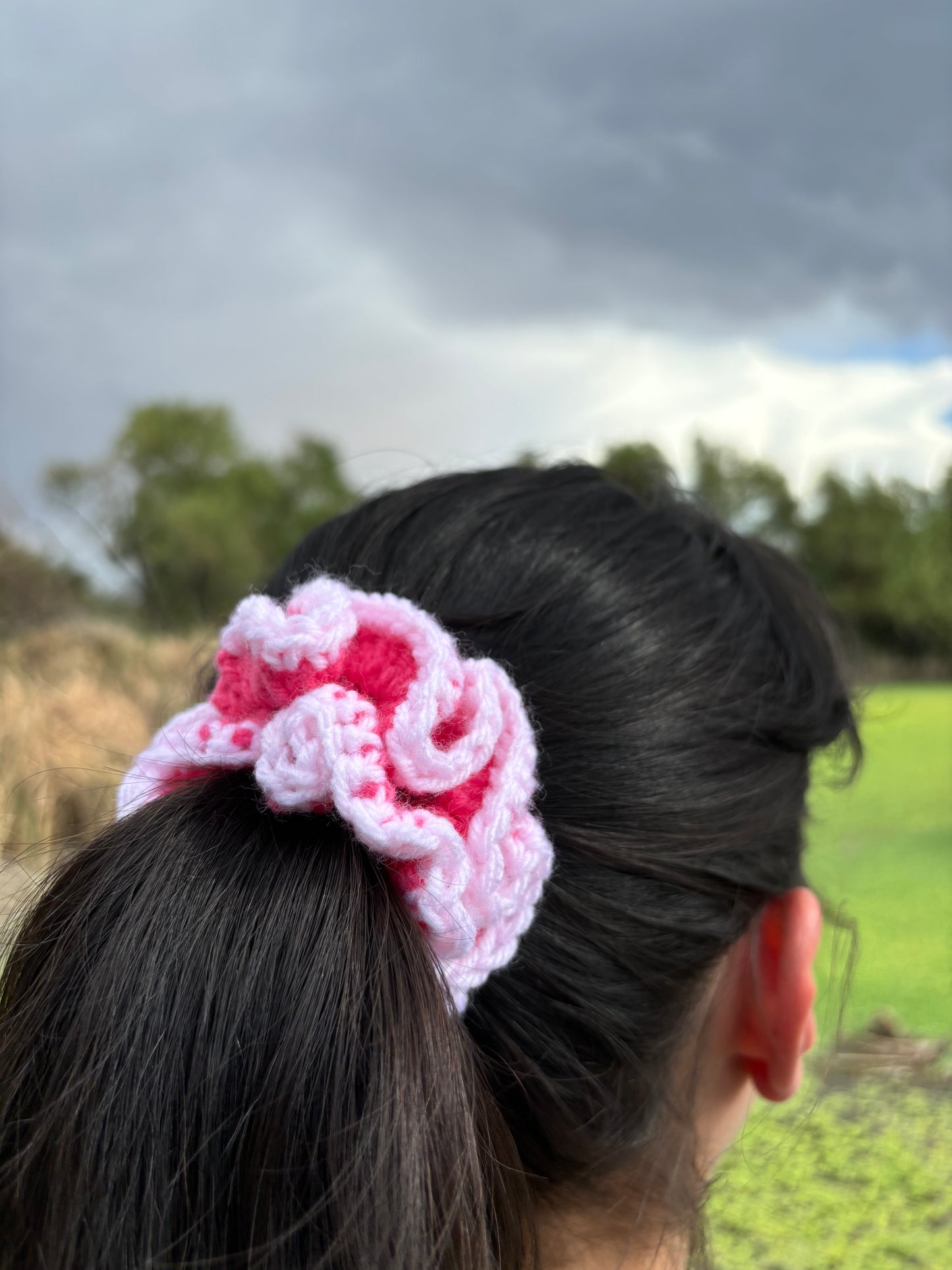 Small Handmade Crochet Scrunchie