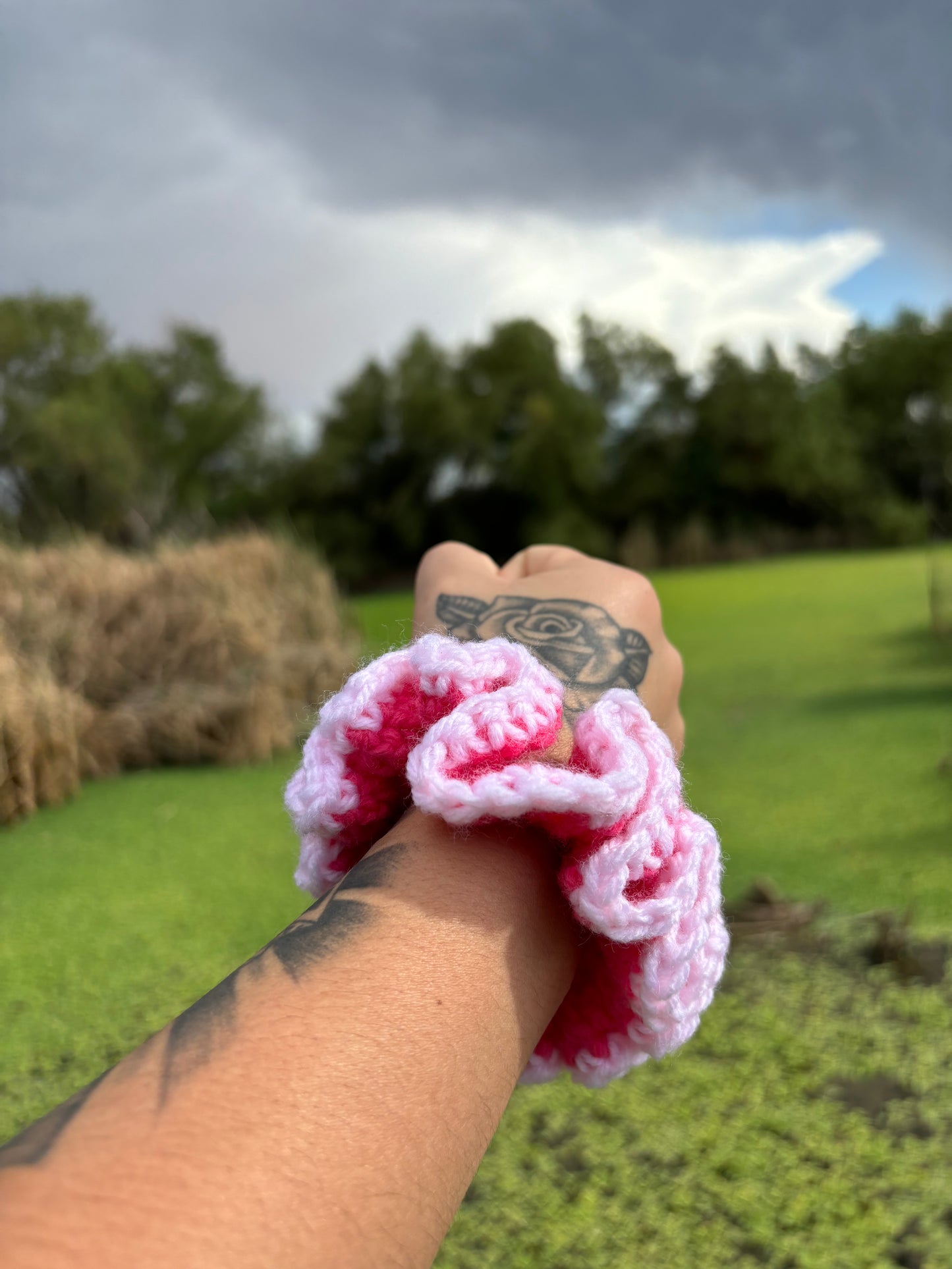 Small Handmade Crochet Scrunchie